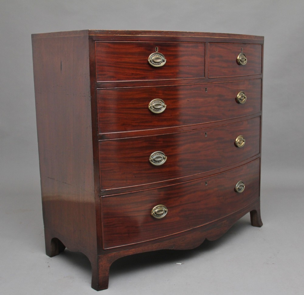 Early 19th Century mahogany bowfront chest of drawers View III