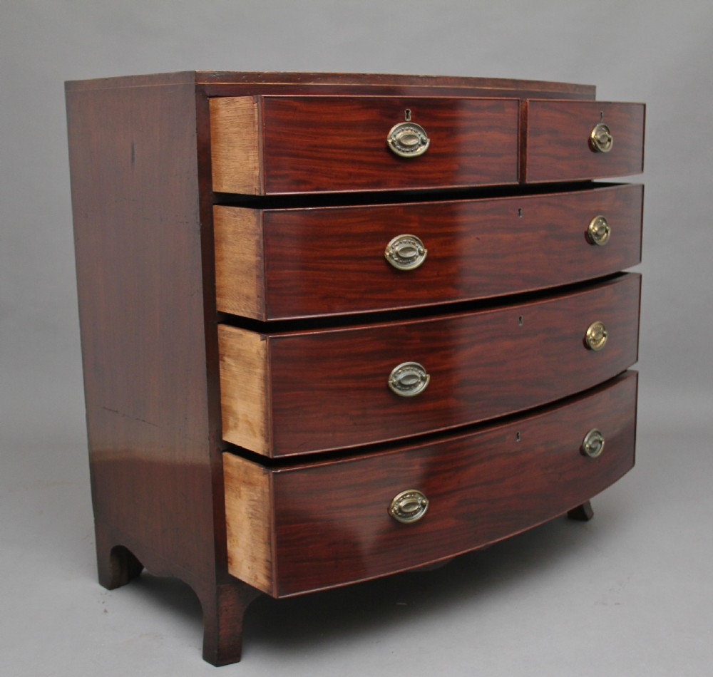 Early 19th Century mahogany bowfront chest of drawers View IV