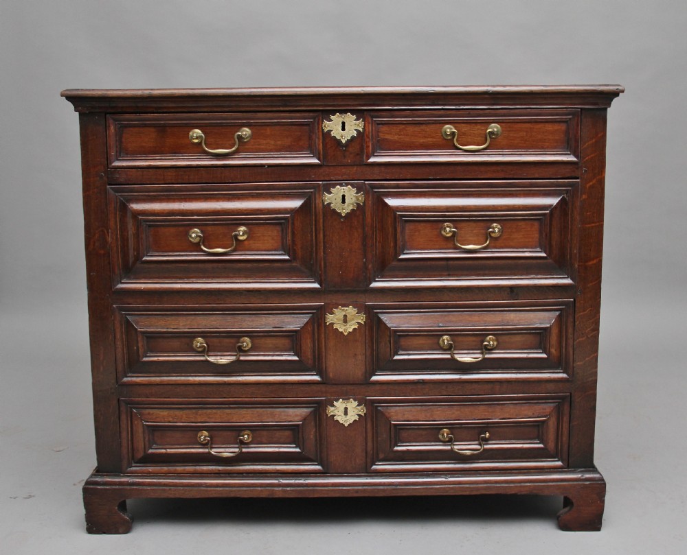 18th Century oak geometric chest of drawers