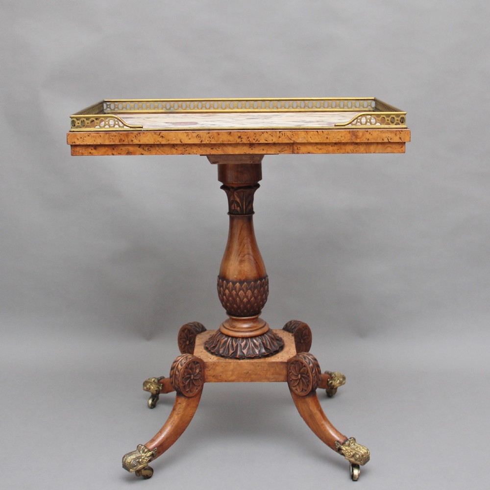 Early 19th Century burr elm side table
