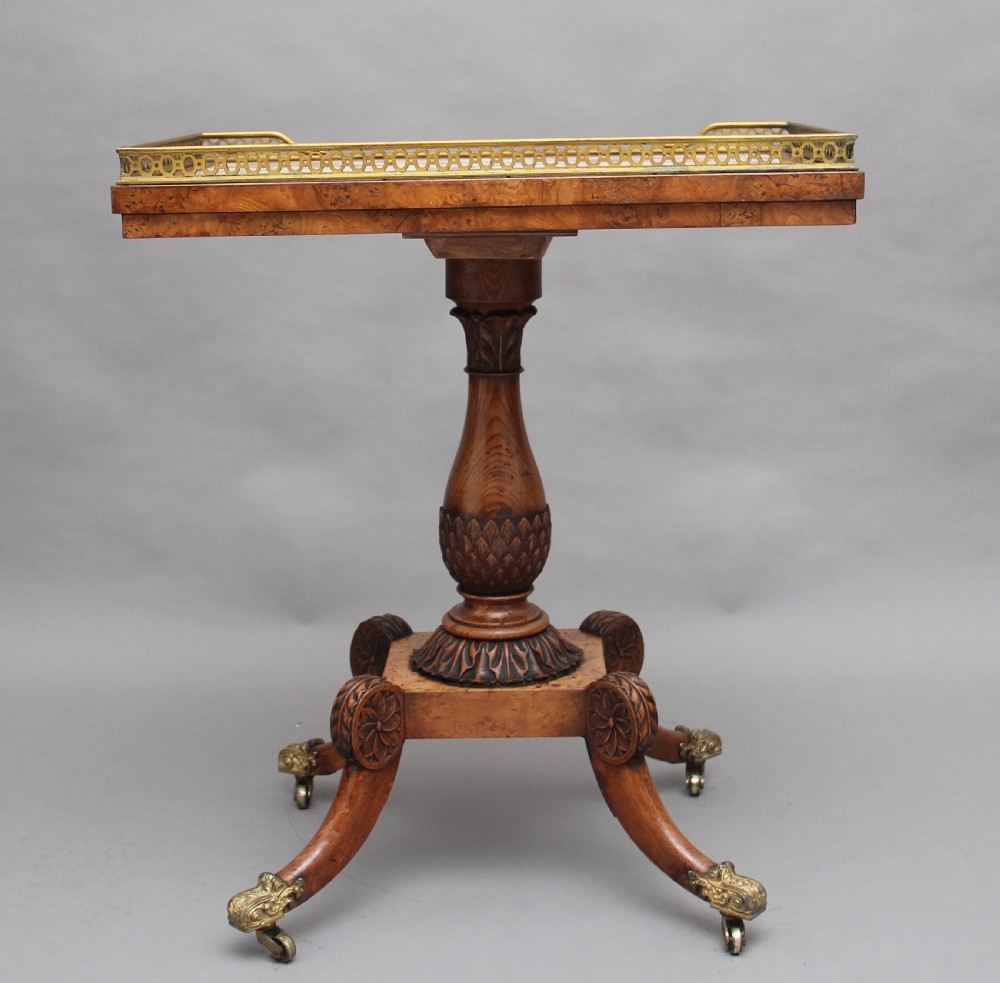 Early 19th Century burr elm side table View V