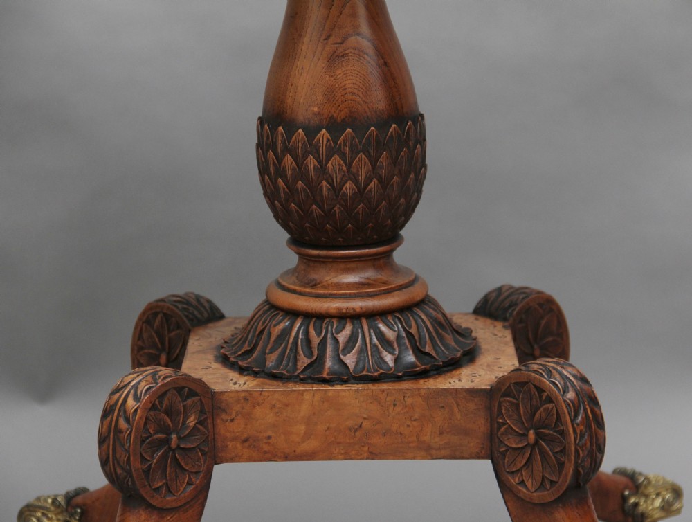 Early 19th Century burr elm side table View IX
