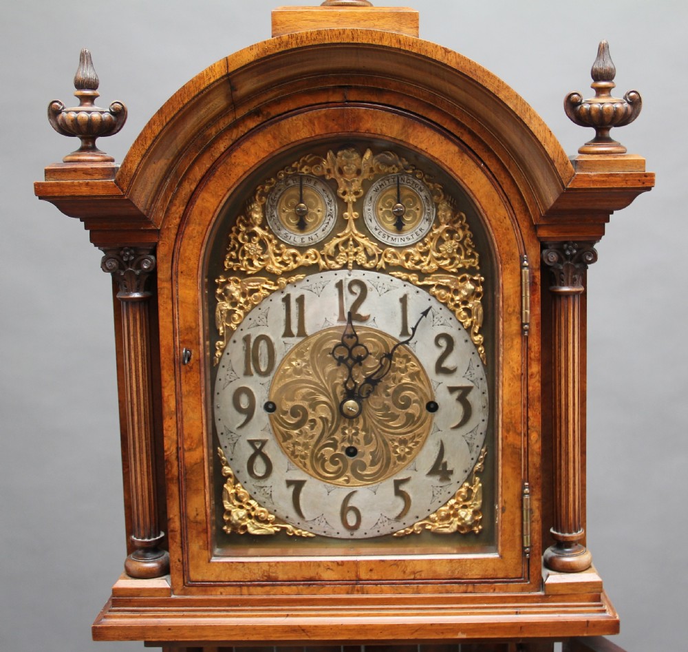 Early 20th Century walnut Granddaughter clock View VII