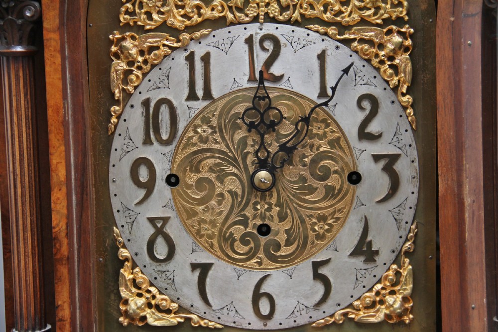 Early 20th Century walnut Granddaughter clock View IX