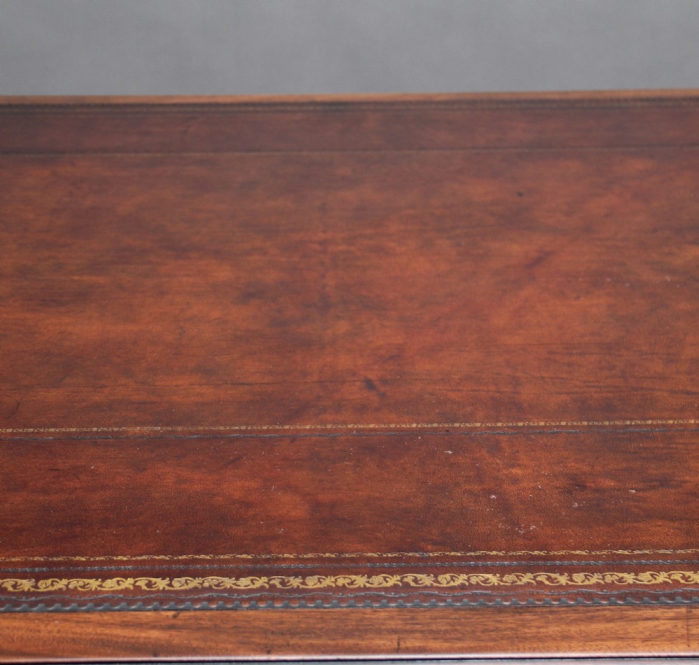 Large early 20th Century mahogany partners desk View VII