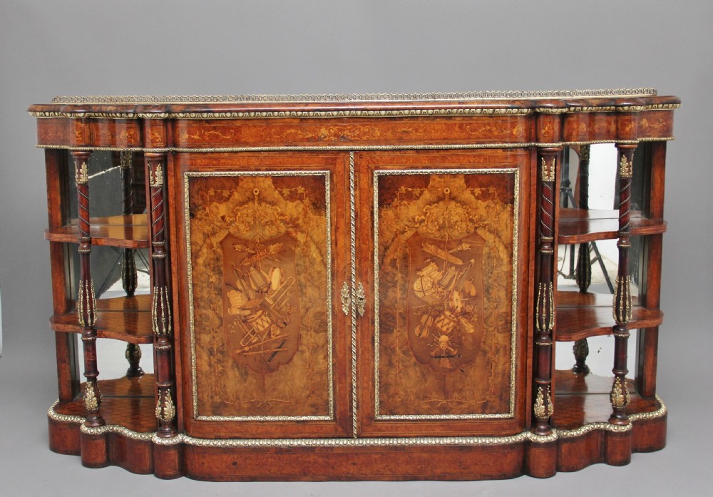 19th Century walnut and marquetry credenza View III