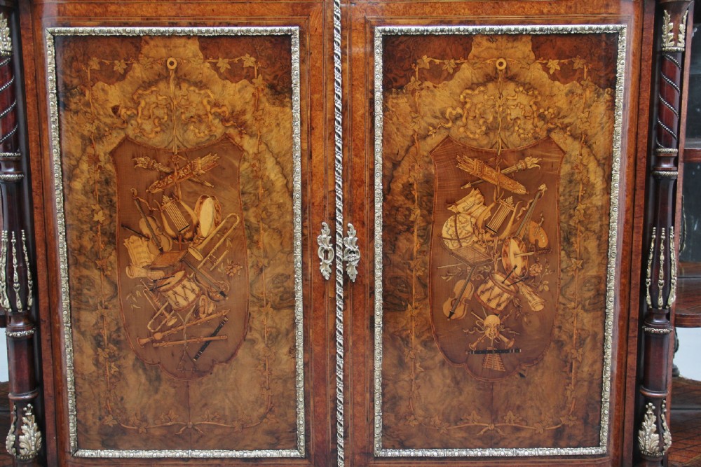 19th Century walnut and marquetry credenza View XI