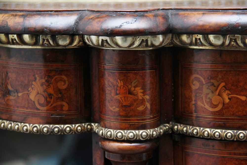 19th Century walnut and marquetry credenza View XV
