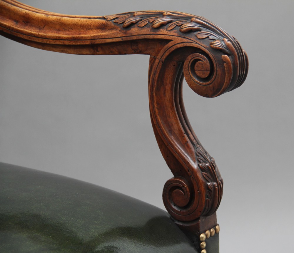 Pair of early 19th Century carved walnut armchairs View X