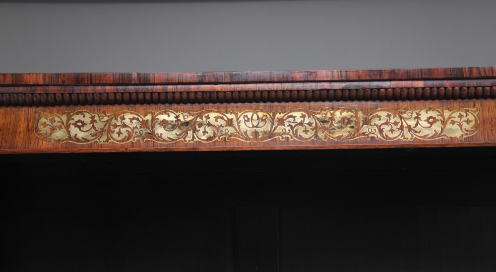Early 19th Century rosewood and brass inlaid bookcase View IX