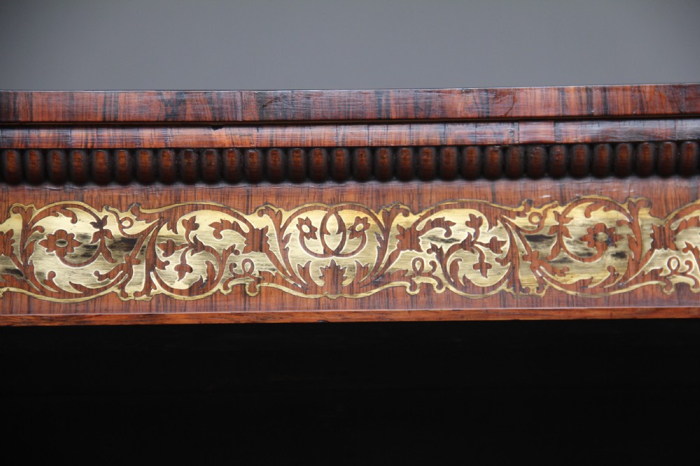 Early 19th Century rosewood and brass inlaid bookcase View X