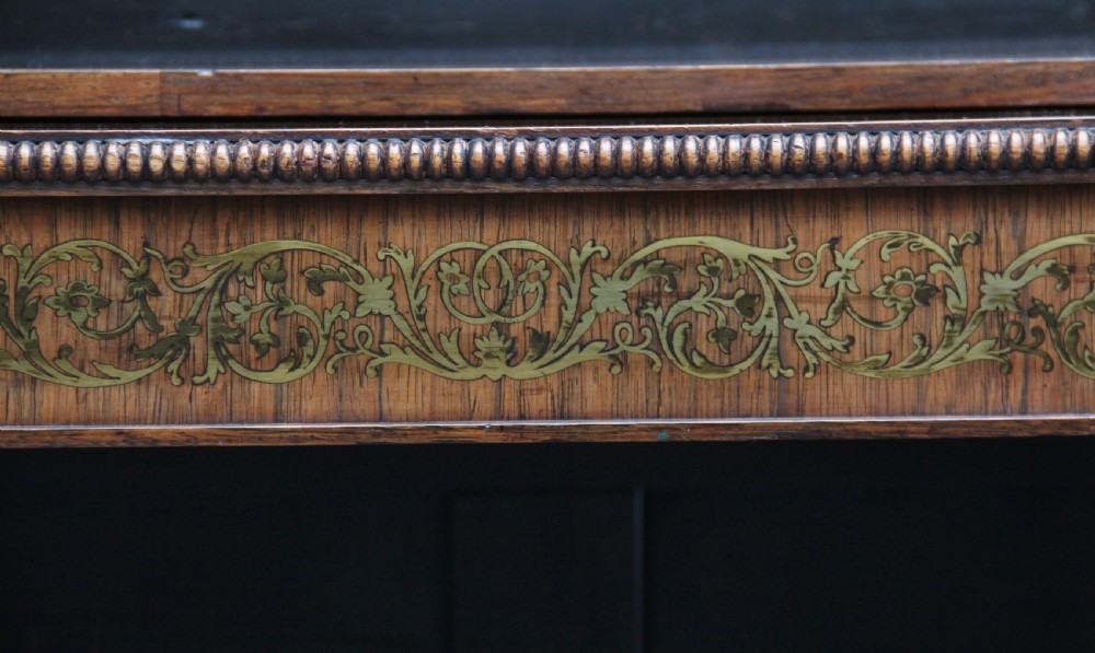 Early 19th Century rosewood and brass inlaid bookcase View XII