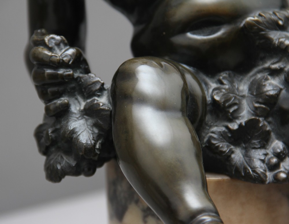Pair of 19th Century French bronze putti on marble View XII