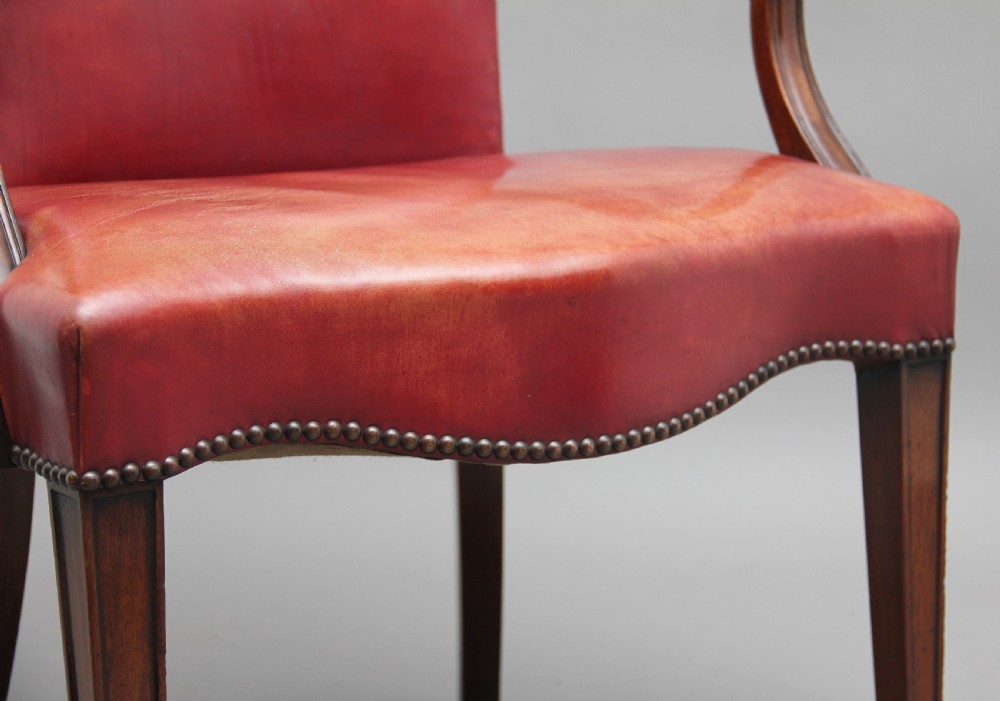 Pair of 19th Century mahogany library armchairs View X
