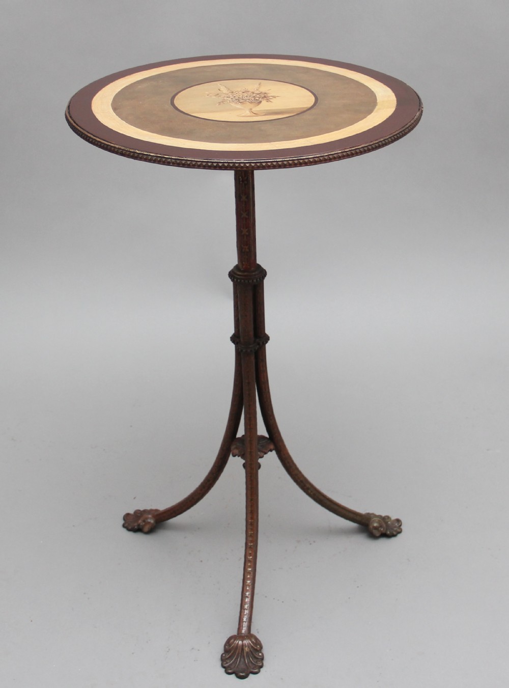 19th Century painted and brass occasional table