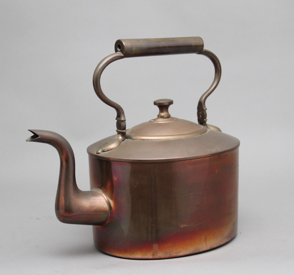 Large 19th Century brass copper kettle View II