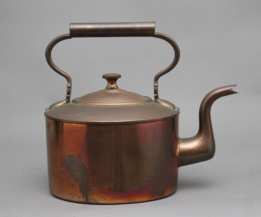 Large 19th Century brass copper kettle View III