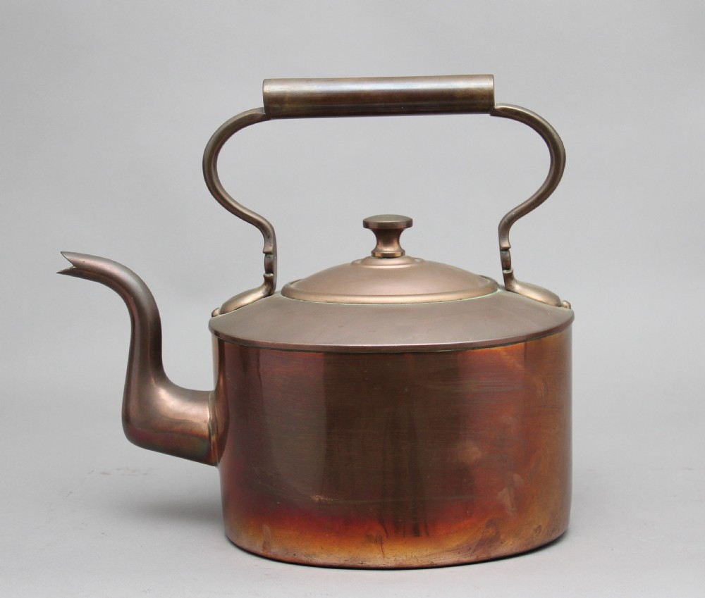 Large 19th Century brass copper kettle View IV