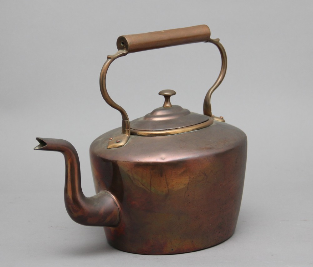 19th Century brass copper kettle View II