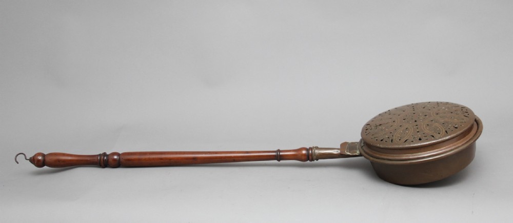 19th Century copper bed warming pan View III