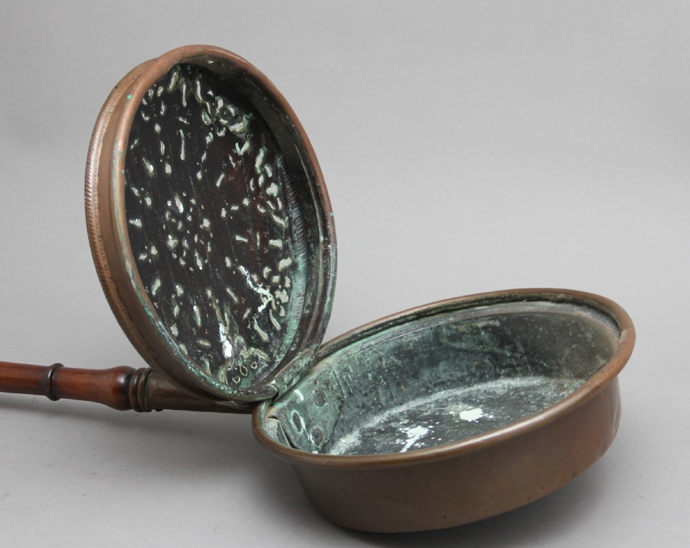 19th Century copper bed warming pan View V