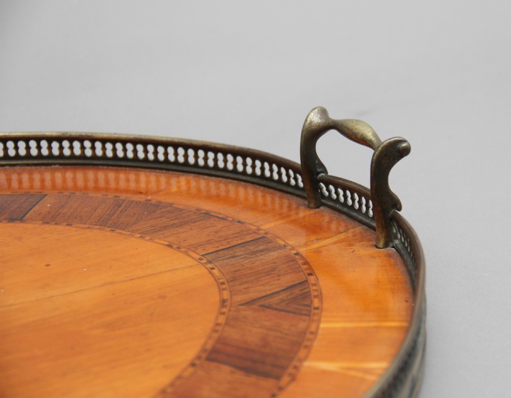 19th Century satinwood, brass and inlaid tray View VI