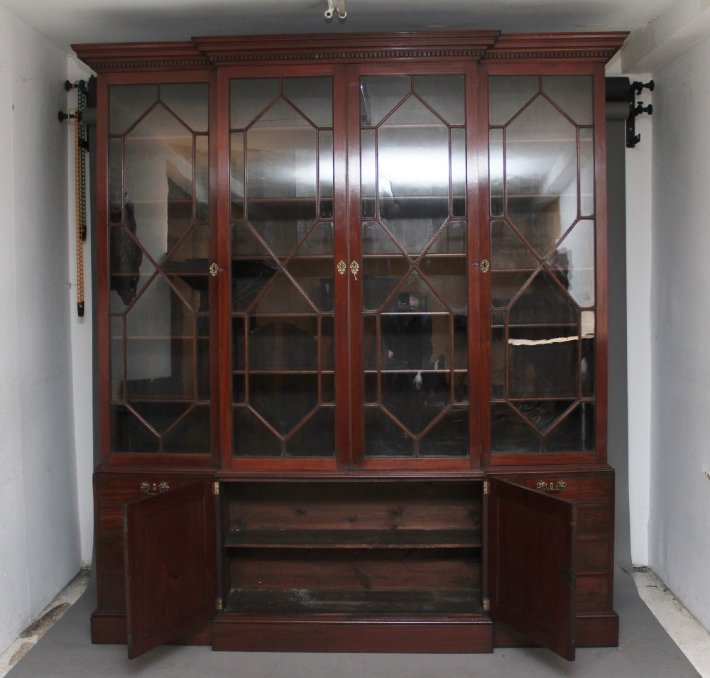 Early 19th Century mahogany breakfront bookcase View III