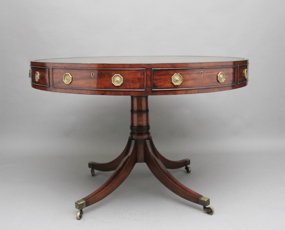 Early 19th Century mahogany drum table