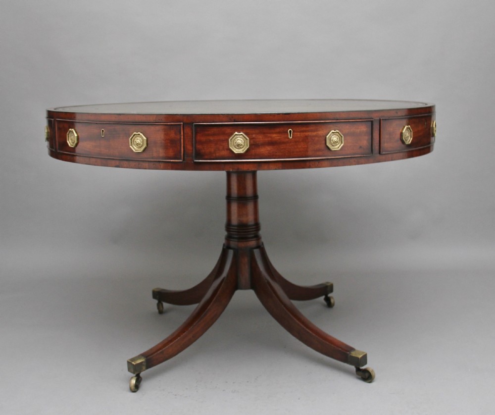Early 19th Century mahogany drum table View II