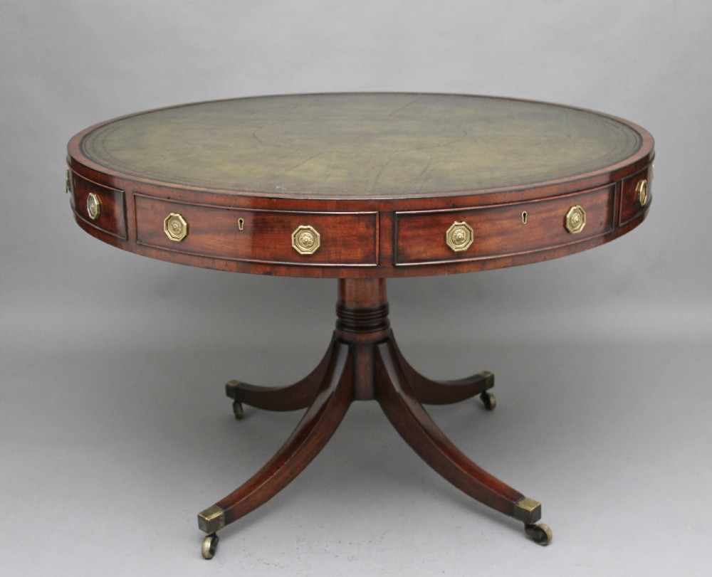 Early 19th Century mahogany drum table View III