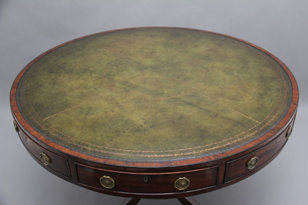Early 19th Century mahogany drum table View V