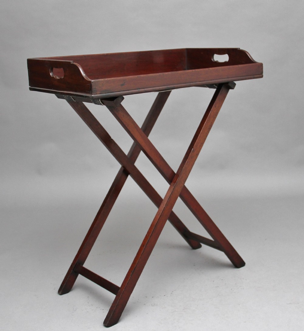Early 19th Century mahogany butlers tray on stand