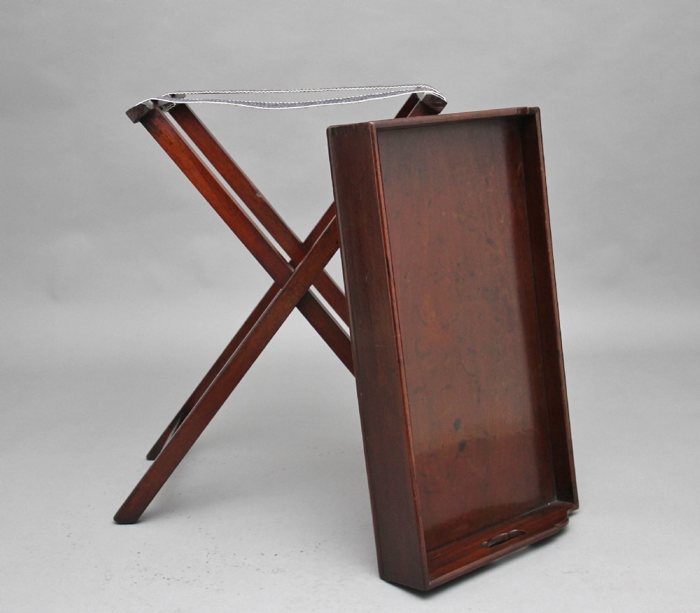 Early 19th Century mahogany butlers tray on stand View III