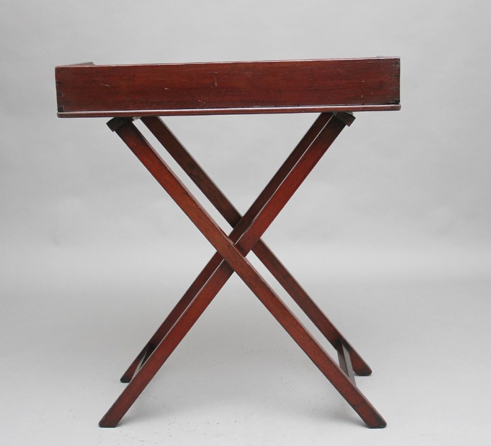 Early 19th Century mahogany butlers tray on stand View VII
