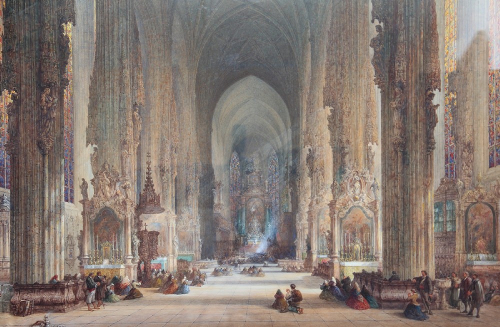19th Century watercolour painting by Samuel Read  View III