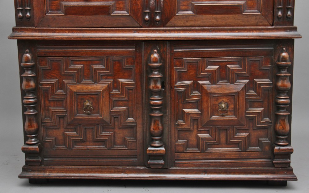 17th Century oak enclosed chest of drawers View X