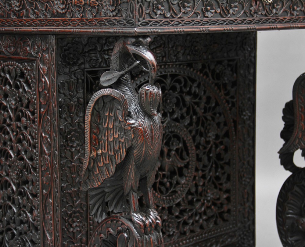 19th Century Anglo-Indian carved davenport View XX