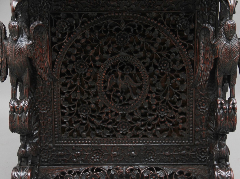 19th Century Anglo-Indian carved davenport View XXI