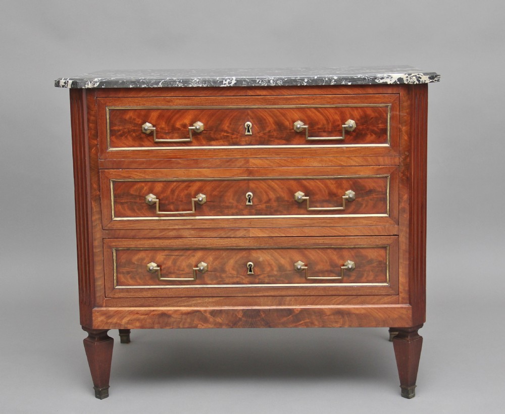 19th Century mahogany and marble top chest