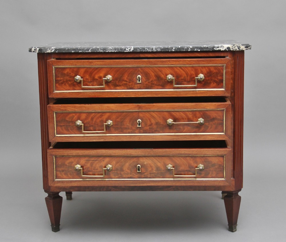 19th Century mahogany and marble top chest View II
