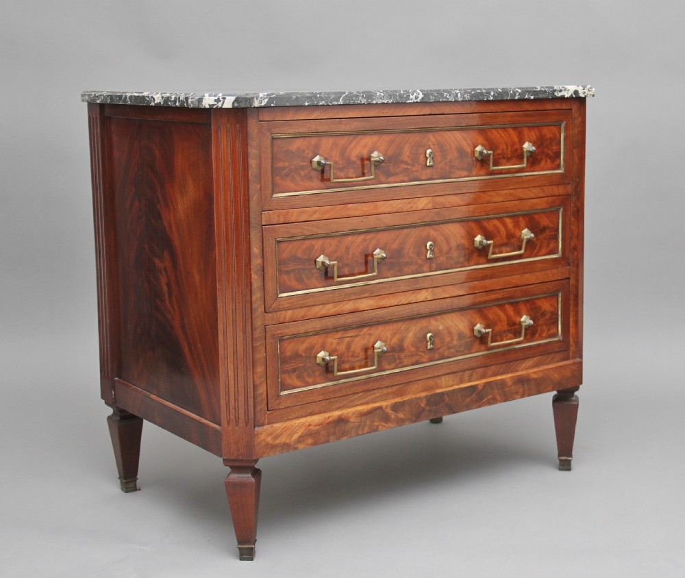 19th Century mahogany and marble top chest View IV