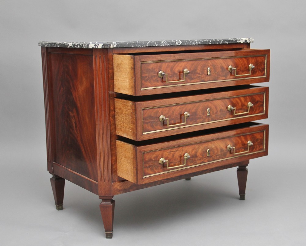 19th Century mahogany and marble top chest View V
