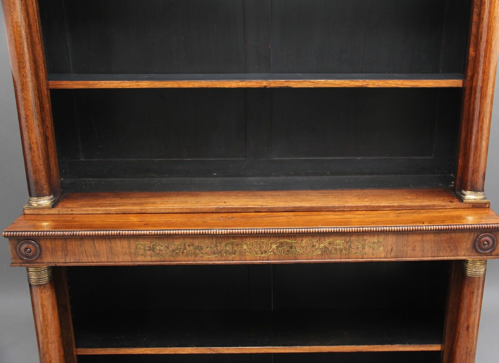 Early 19th Century rosewood and brass inlaid bookcase View VIII