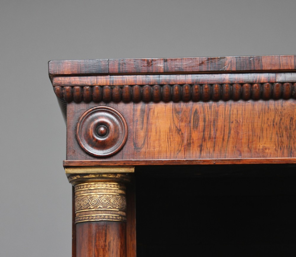 Early 19th Century rosewood and brass inlaid bookcase View XIV