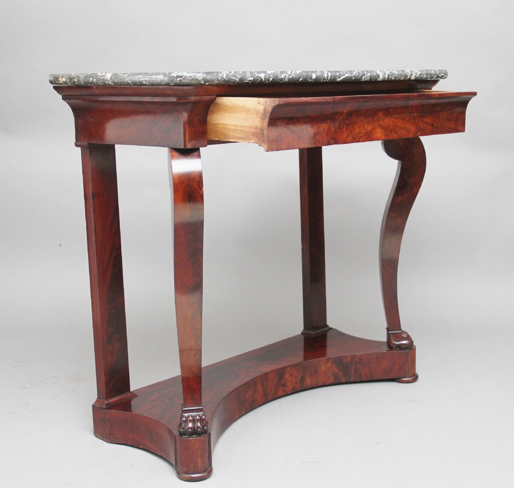 Early 19th Century mahogany and marble top console table View II