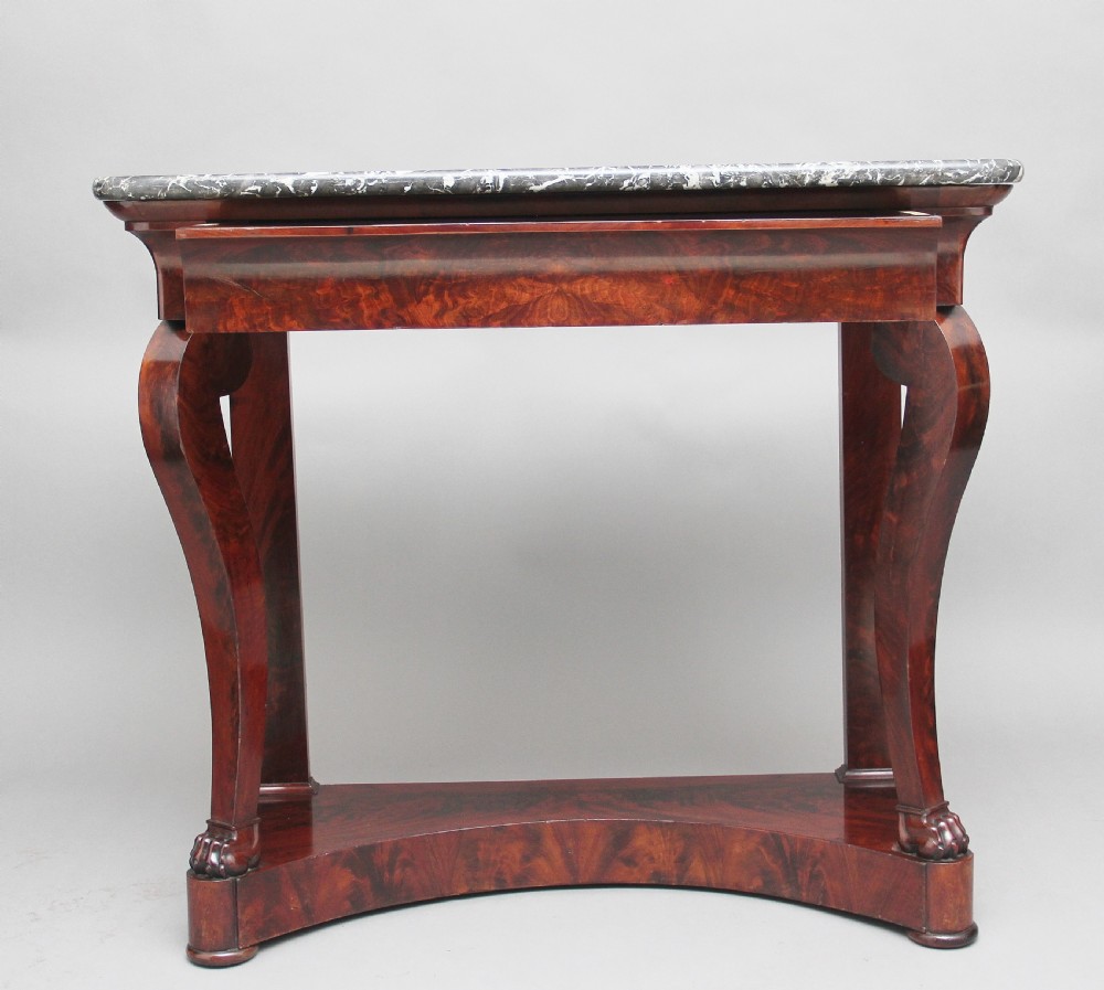 Early 19th Century mahogany and marble top console table View III