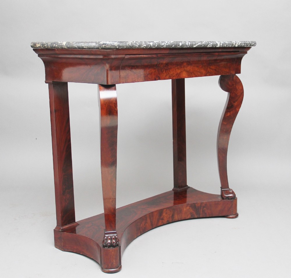 Early 19th Century mahogany and marble top console table View IV