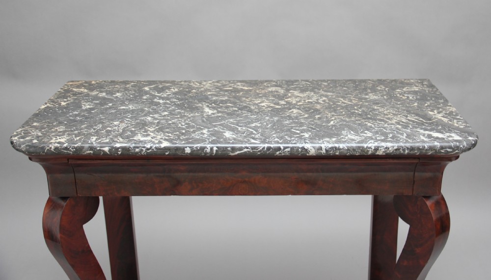 Early 19th Century mahogany and marble top console table View IX