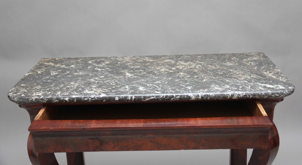 Early 19th Century mahogany and marble top console table View X