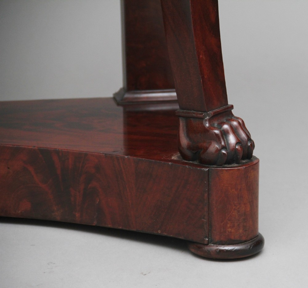 Early 19th Century mahogany and marble top console table View XIII